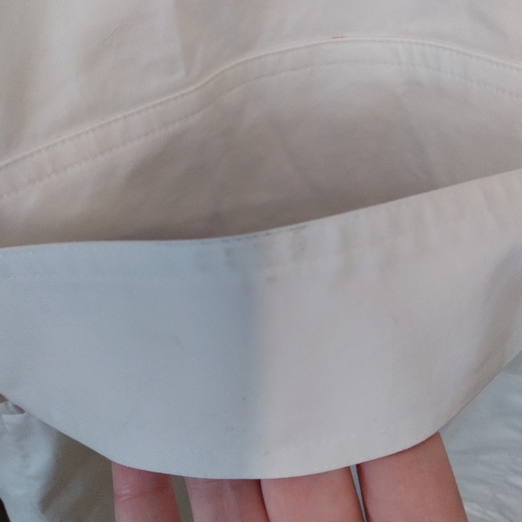 white w/ gold details utility style belted button up lined jacket - Picture 5 of 10